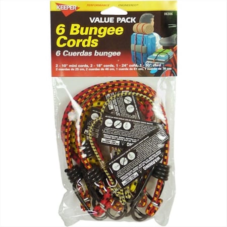 Hampton Prod Bungee Cord Multi-Pack, 6PK K29-6306